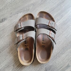 Birkenstock Taupe Double Strap Sandals